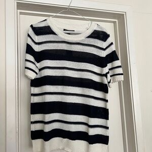Banana Republic Blue and White Striped Knit Top NWT Size L